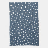 Navy Blue Dalmatian Spots, Dalmatiaanse Stippen, g Theedoek (Verticaal)