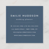 Navy Blue Dalmatian Spots, Dalmatiaanse Stippen, g Vierkante Visitekaartje (Achterkant)