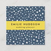 Navy Blue Dalmatian Spots, Dalmatiaanse Stippen, g Vierkante Visitekaartje (Voorkant)