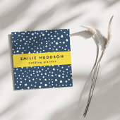 Navy Blue Dalmatian Spots, Dalmatiaanse Stippen, g Vierkante Visitekaartje