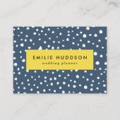 Navy Blue Dalmatian Spots, Dalmatiaanse Stippen, g Visitekaartje (Voorkant)