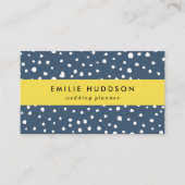 Navy Blue Dalmatian Spots, Dalmatiaanse Stippen, g Visitekaartje (Voorkant)
