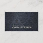  Navy Blue Damask Hairdresser Hair Stylist Visitekaartje (Achterkant)