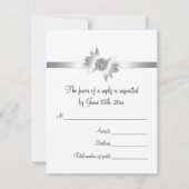 Navy Blue Damask RSVP-kaart RSVP Kaartje (Achterkant)