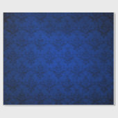 Navy blue damaspatroon cadeaupapier (Vlak)