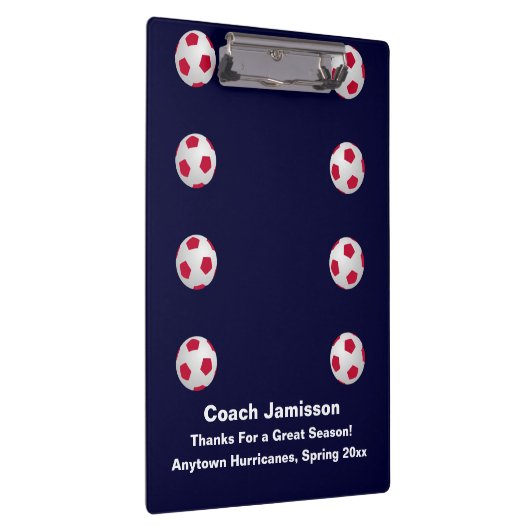 Navy Blue, dank je Voetbal coach, naam, Klembord (Rechts)