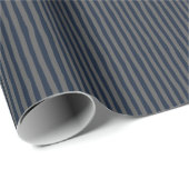Navy Blue & Dark Gray Wonky Stripes Cadeaupapier (Rol Hoek)