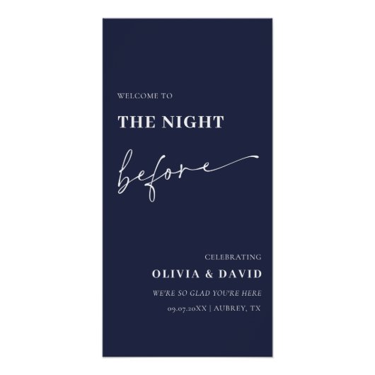 Navy Blue de avond voor repetitie diner teken Perfect Poster (Voorkant)