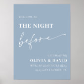 Navy Blue de avond voor repetitie diner teken Poster (Voorkant)