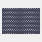 Navy Blue Decorative Heart Inpakpapier Vel (Voorkant 3)