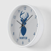 Navy Blue Deer Buck Gray Boys Hunter Wall (Hoek)