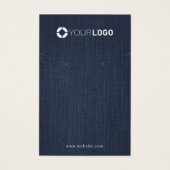 Navy blue denim aangepast logo-oorscherm visitekaartje (Voorkant)