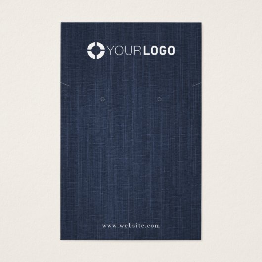 Navy blue denim aangepast logo-oorscherm visitekaartje (Voorkant)