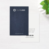 Navy blue denim aangepast logo-oorscherm visitekaartje (Bureau)