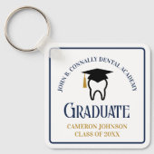 Navy Blue Dental School Custom Afstuderen Gift Sleutelhanger (Voorkant)