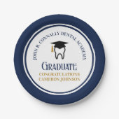 Navy Blue Dental School Custom Graduation Party Papieren Bordje (Voorkant)