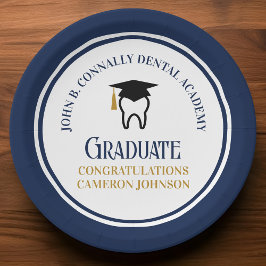 Navy Blue Dental School Custom Graduation Party Papieren Bordje