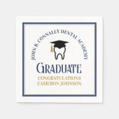 Navy Blue Dental School Custom Graduation Party Servet (Voorkant)