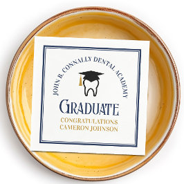 Navy Blue Dental School Custom Graduation Party Servet