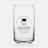 Navy Blue Dental School Custom Tandarts Afstuderen Blikvorm Glas (Voorkant)