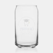 Navy Blue Dental School Custom Tandarts Afstuderen Blikvorm Glas (Achterkant)