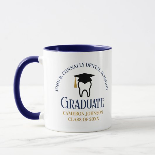 Navy Blue Dental School Custom Tandarts Afstuderen Mok (Links)