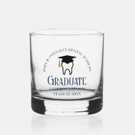 Navy Blue Dental School Custom Tandarts Afstuderen Whisky Glas
