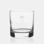 Navy Blue Dental School Custom Tandarts Afstuderen Whisky Glas (Achterkant)