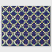 Navy Blue Design Diamond Cadeaupapier (Vlak)