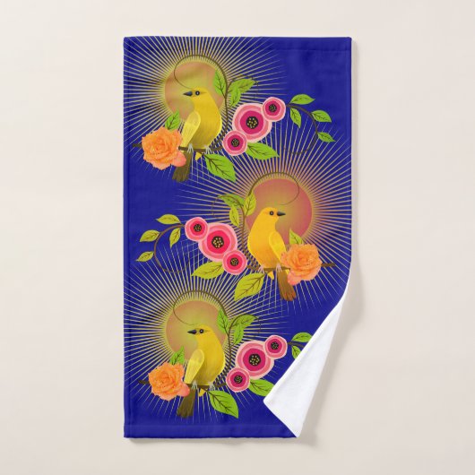 Navy Blue - Dew Drops & Sunshine Bad Handdoek (Handdoek)