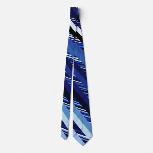 Navy blue diagonaal strepen stropdas (Achterkant)