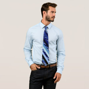 Navy blue diagonaal strepen stropdas