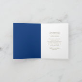 Navy Blue Diagonal Stripes Foto Modern Afstuderen Bedankkaart (Binnen)