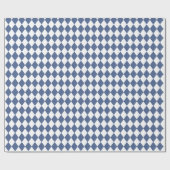 Navy Blue Diamond Harlequin Pattern Gift Wrapping Cadeaupapier (Vlak)
