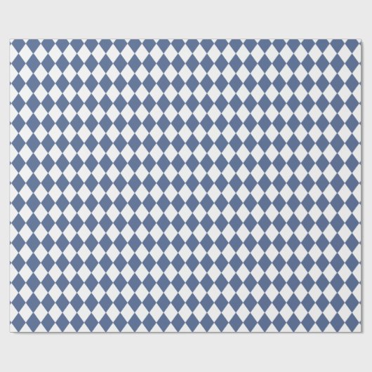 Navy Blue Diamond Harlequin Pattern Gift Wrapping Cadeaupapier (Vlak)