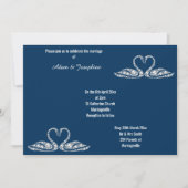 NAVY BLUE DIAMOND SWAN ELEGANT WEDING KAART (Voorkant)