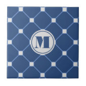 Navy Blue Diamond Tile Tegeltje (Voorkant)