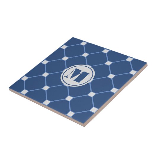 Navy Blue Diamond Tile Tegeltje (Zijkant)