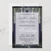 Navy Blue Diamond Wedding Kaart (Voorkant)