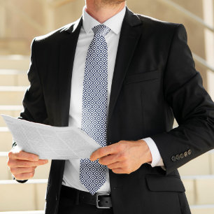 Navy Blue Diamonds Stropdas