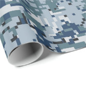 Navy Blue Digital Camouflage Decor Cadeaupapier (Rol Hoek)