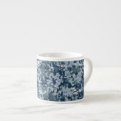 Navy Blue Digital Camouflage Decor Espresso Kop (Voorkant rechts)