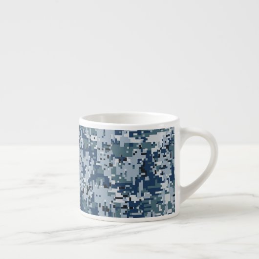 Navy Blue Digital Camouflage Decor Espresso Kop (Rechts)