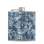 Navy Blue Digital Camouflage Decor Heupfles (Voorkant)