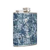 Navy Blue Digital Camouflage Decor Heupfles (Rechts)