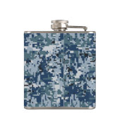 Navy Blue Digital Camouflage Decor Heupfles (Achterkant)
