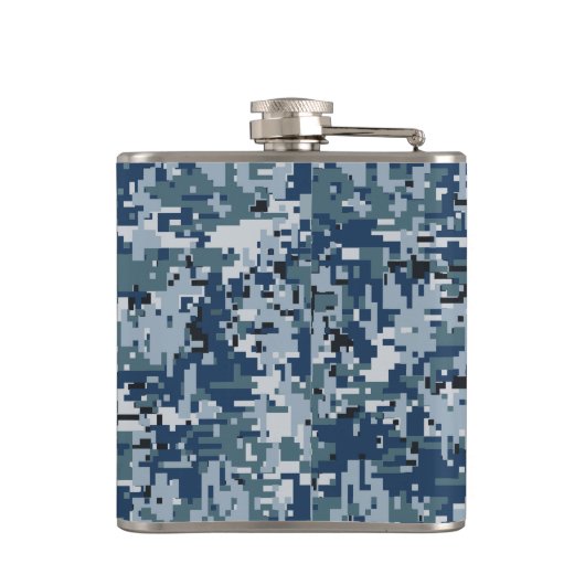 Navy Blue Digital Camouflage Decor Heupfles (Achterkant)