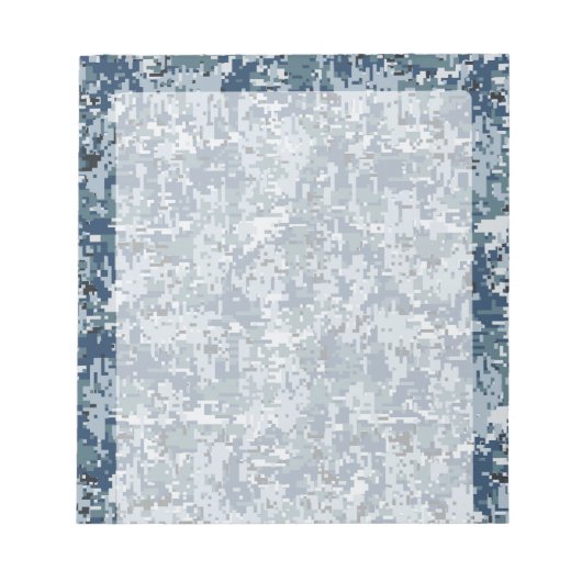 Navy Blue Digital Camouflage Decor Notitieblok (Voorkant)