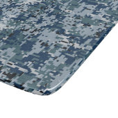 Navy Blue Digital Camouflage Decor Snijplank (Hoek)