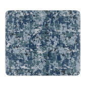 Navy Blue Digital Camouflage Decor Snijplank (Voorkant)